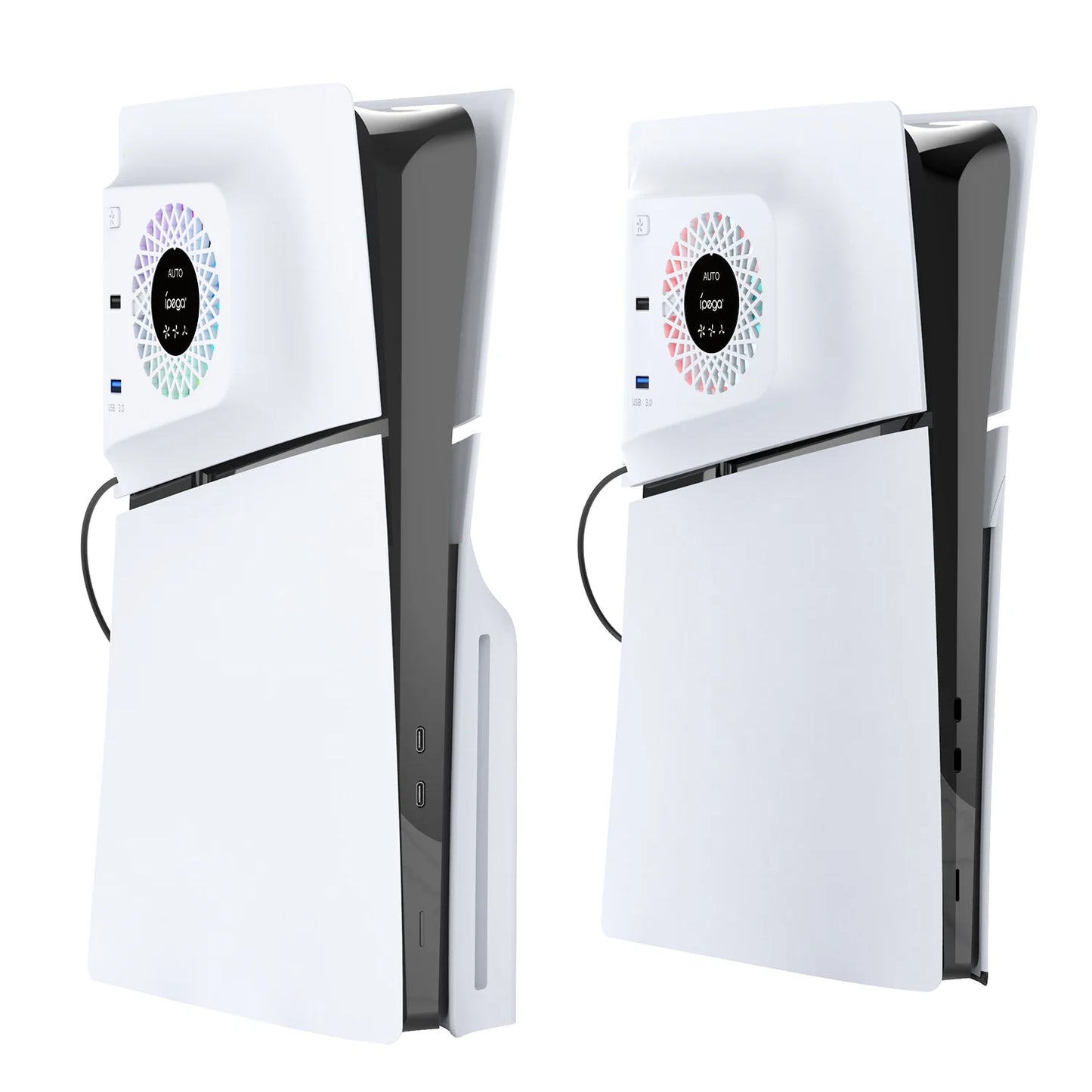 IPEGA Temperature Cooling Fan for PS5 SLIM with RGB Lights Cooler + USB Port PG-P5S019