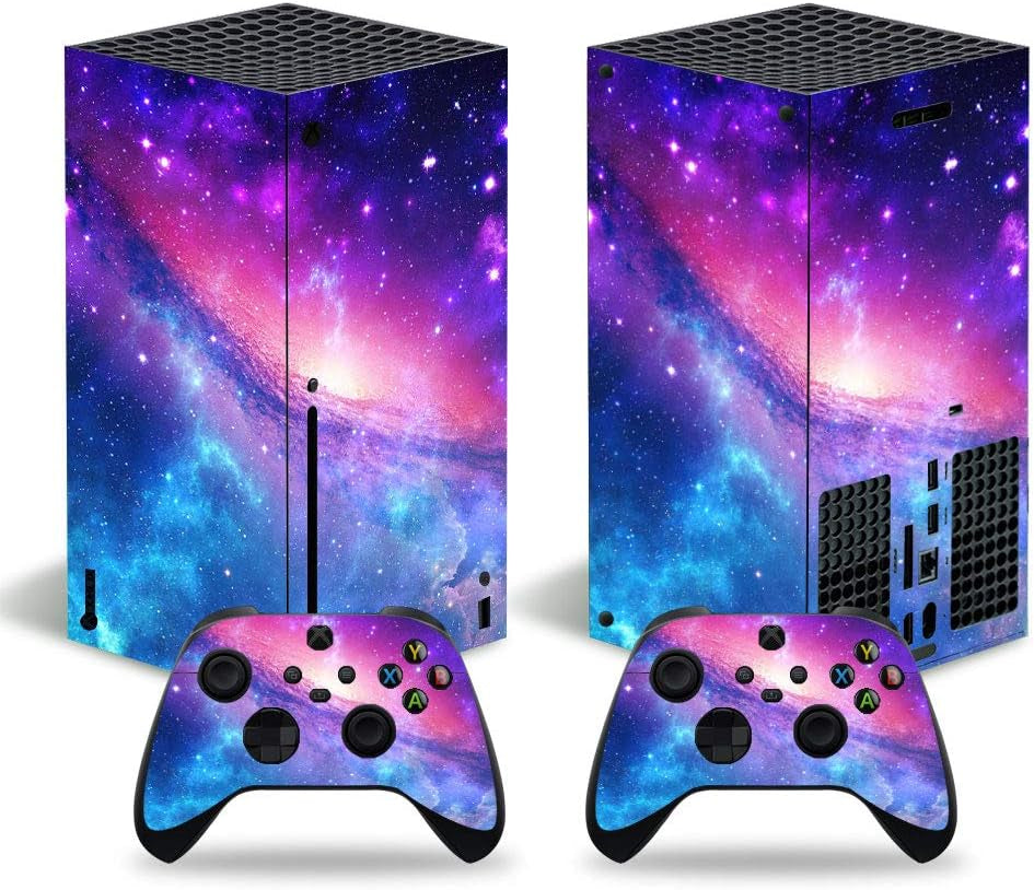 Protective Skin Sticker Vinyl Decal Full Cover Compatible with Xbox Series X Console and Controller (Purple)