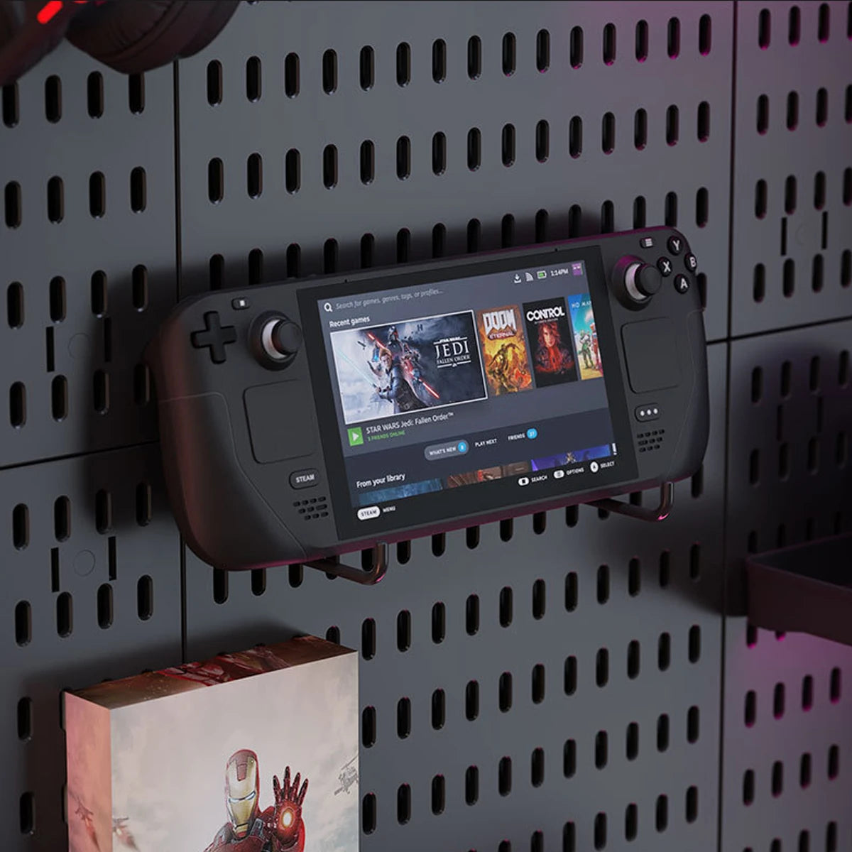 Multifunctional Pegboard Wall Organizer PP 30X30Cm Set Heavy Load Modular Design Gaming Peripheral Storage Hooks Shelves Detachable Accessories