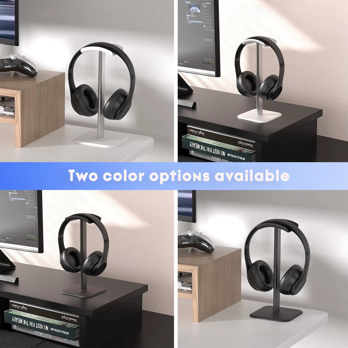 Headphone Stand, Desktop Headset Holder - Desk Earphone Stand, for All Headsets Such as Airpods Max, Hyperx Gaming Headphones