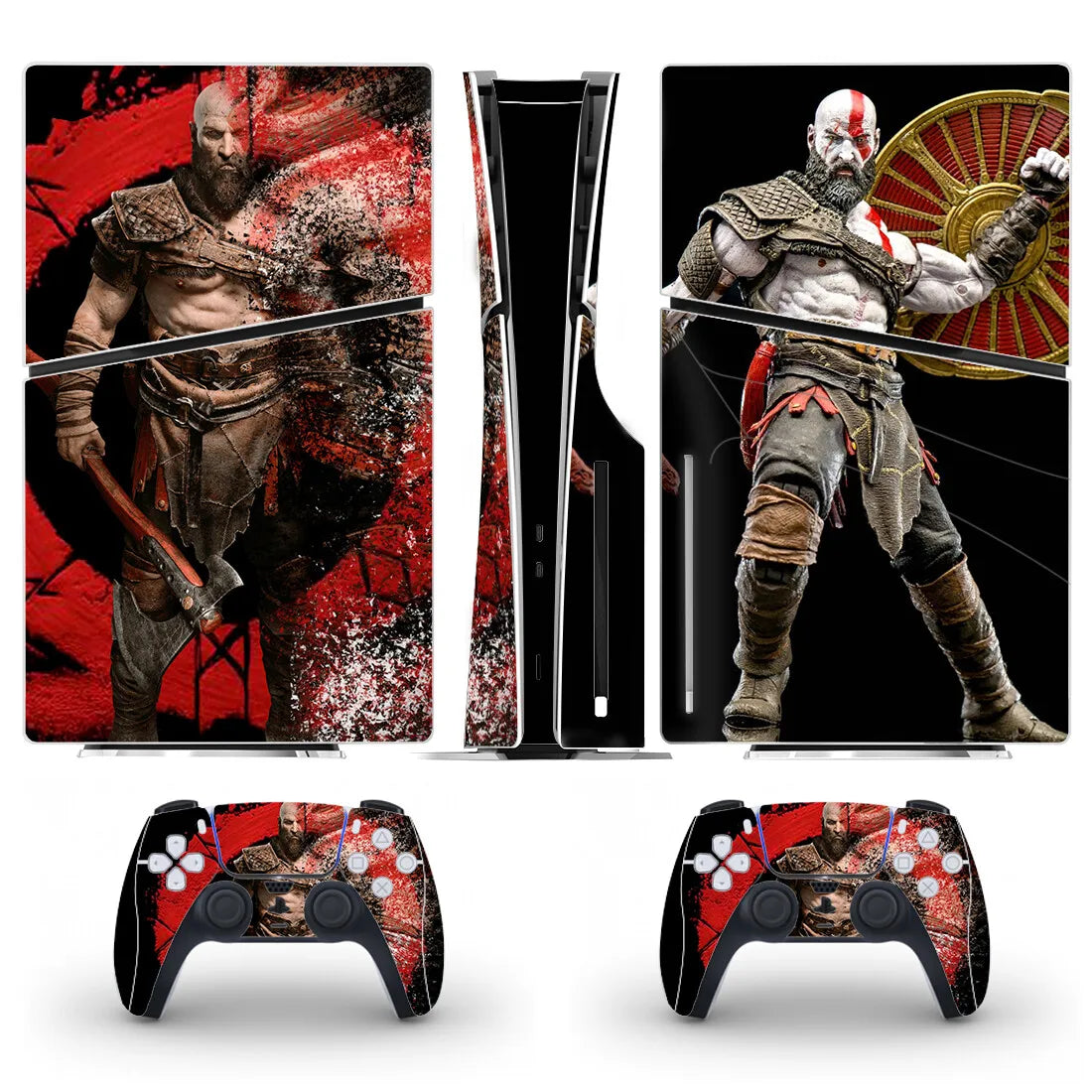 God of War Game PS5 Slim Disc Skin Sticker Decal Cover for Console and 2 Controllers New PS5 Slim Disk Skin Vinyl