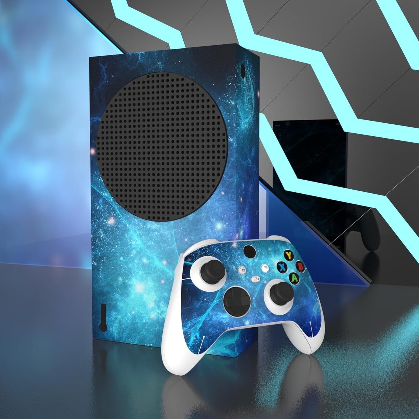 Blue Nebula Custom Vinyl Skins for Xbox Core Wireless Controller, Wrap Decal Cover Stickers for Xbox Series S Console Controller