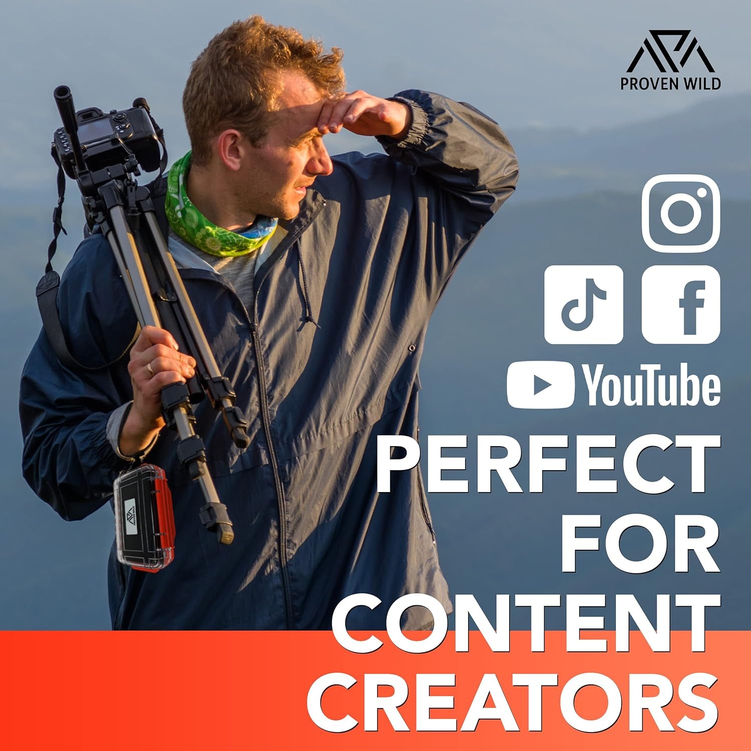 SD Card Holder by  | Durable, Waterproof SD Card Case | SD Card Holder Case Holds 35 SD Cards Upright | Standard Memory Card Holder for DSLR & Trail Camera SD Cards, (Orange)