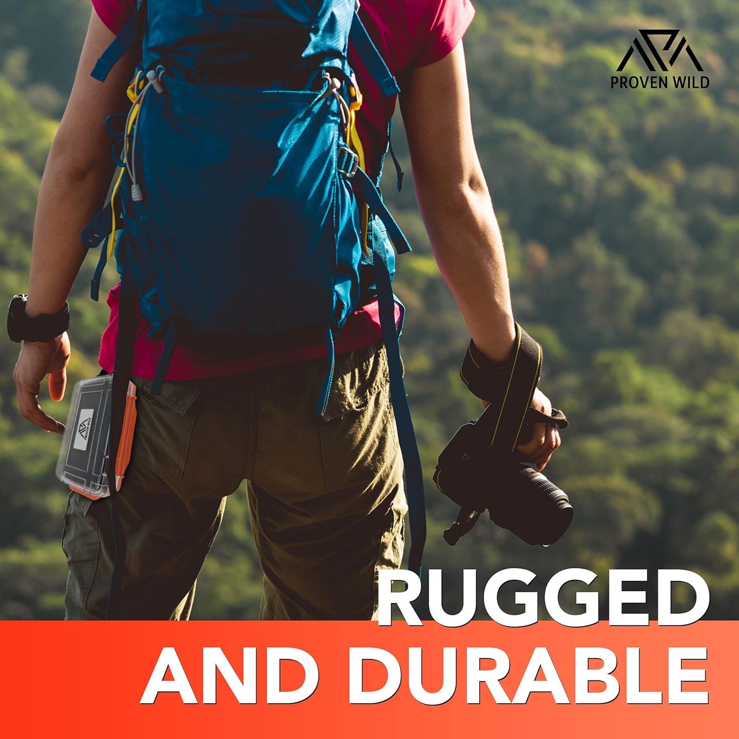 SD Card Holder by  | Durable, Waterproof SD Card Case | SD Card Holder Case Holds 35 SD Cards Upright | Standard Memory Card Holder for DSLR & Trail Camera SD Cards, (Orange)