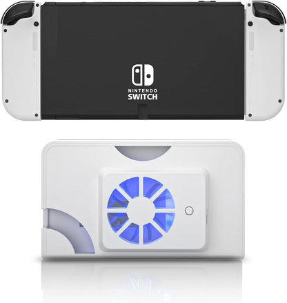Switch OLED Cooling Fan, Powerful and Quiet Switch OLED Dock Fan, Switch OLED Accessories - White