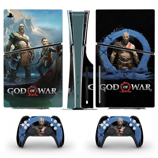 God of War Game PS5 Slim Disc Skin Sticker Decal Cover for Console and 2 Controllers New PS5 Slim Disk Skin Vinyl