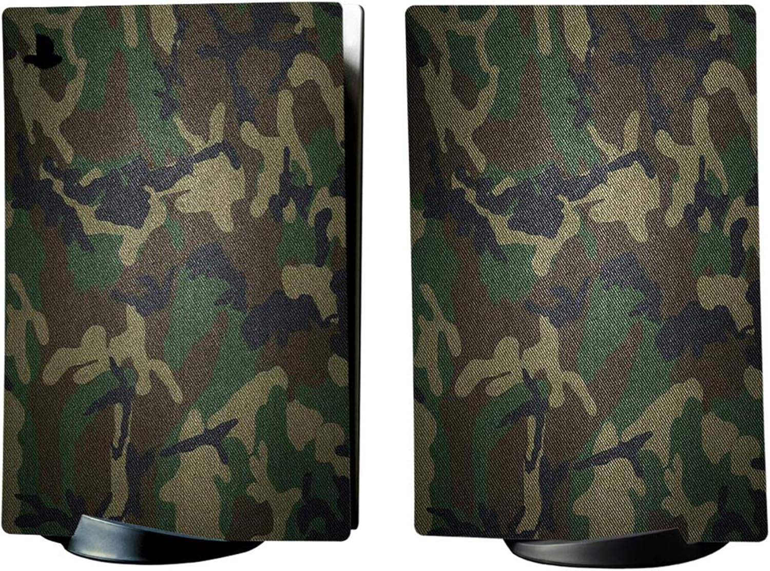 Army Green Camouflage Full Set Skin Decal for Ps5 Console Digital Edition, Sticker Vinyl Decal Cover for Ps5 Controller & Charging Station & Headset & Media Remote