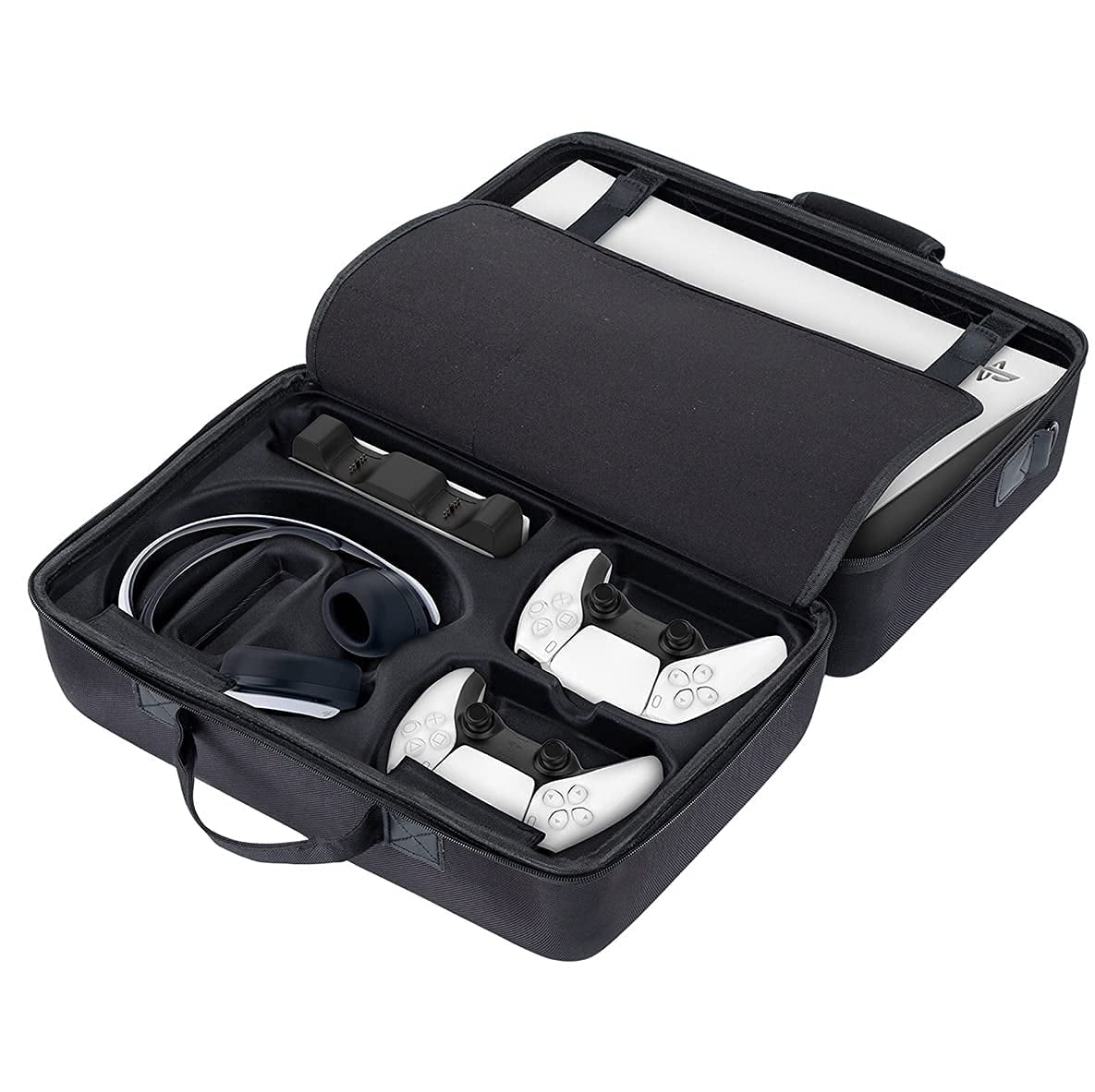 Carrying Case for PS5 Hard Shell Carry Case Travel Bag, Portable Protective Case Compatible with PS5 Console, Controller and Accessories (Black),43*27*21Cm16.93*10.63*8.27In