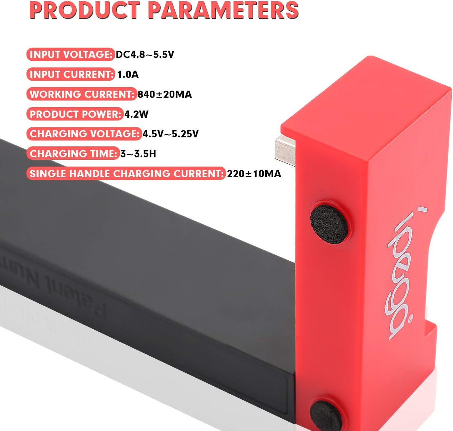 Switch Controller Charger Dock Station, Charger for 4 Joy-Cons with 4 Joy Con Charging Slots, 2 USB 2.0 Plugs and Charging Indicator