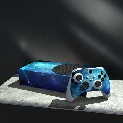 Blue Nebula Custom Vinyl Skins for Xbox Core Wireless Controller, Wrap Decal Cover Stickers for Xbox Series S Console Controller