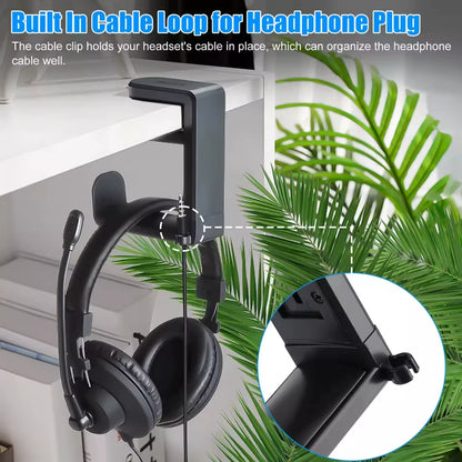 Universal 360° Rotating Headphone Stand Desktop Headset Holder PC Gaming Wall Mount Desk Hanger Hook for Earphone Controller