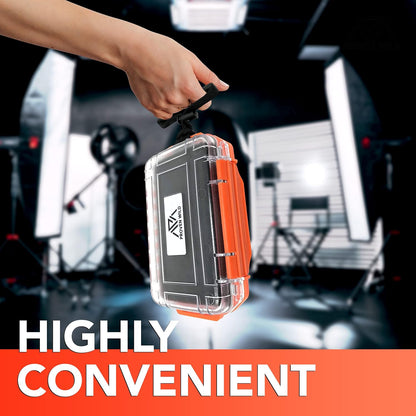 SD Card Holder by  | Durable, Waterproof SD Card Case | SD Card Holder Case Holds 35 SD Cards Upright | Standard Memory Card Holder for DSLR & Trail Camera SD Cards, (Orange)