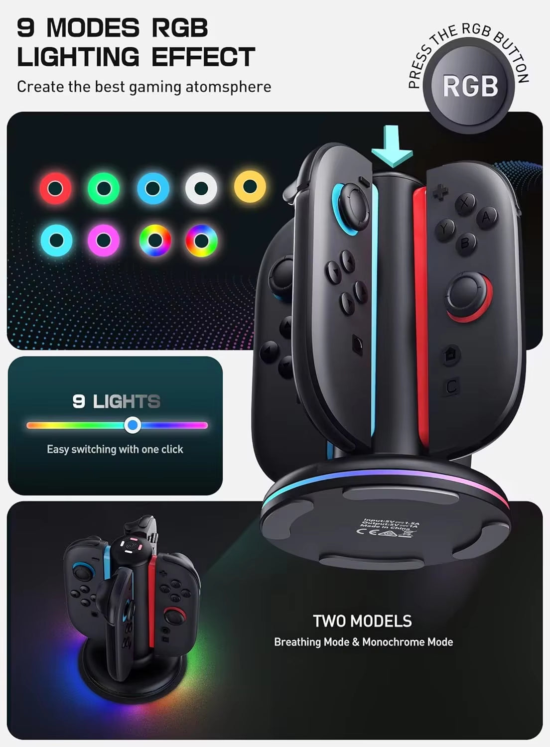 For NS 2 Magnetic 4-In-1 Charger Station for Switch 2 Joy Con Accessories, Switch2 Joycon Controller Stand Fast Charging Dock