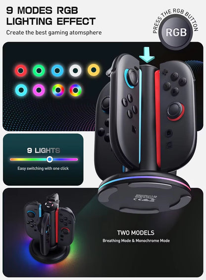For NS 2 Magnetic 4-In-1 Charger Station for Switch 2 Joy Con Accessories, Switch2 Joycon Controller Stand Fast Charging Dock