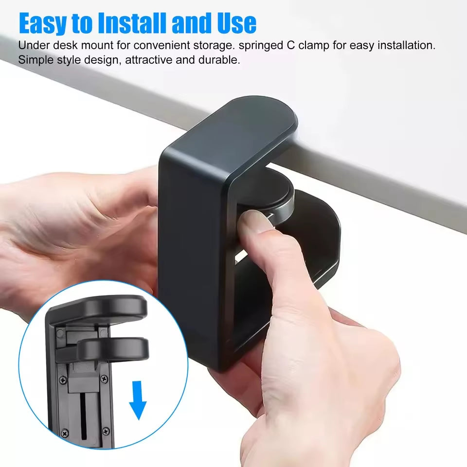 Universal 360° Rotating Headphone Stand Desktop Headset Holder PC Gaming Wall Mount Desk Hanger Hook for Earphone Controller