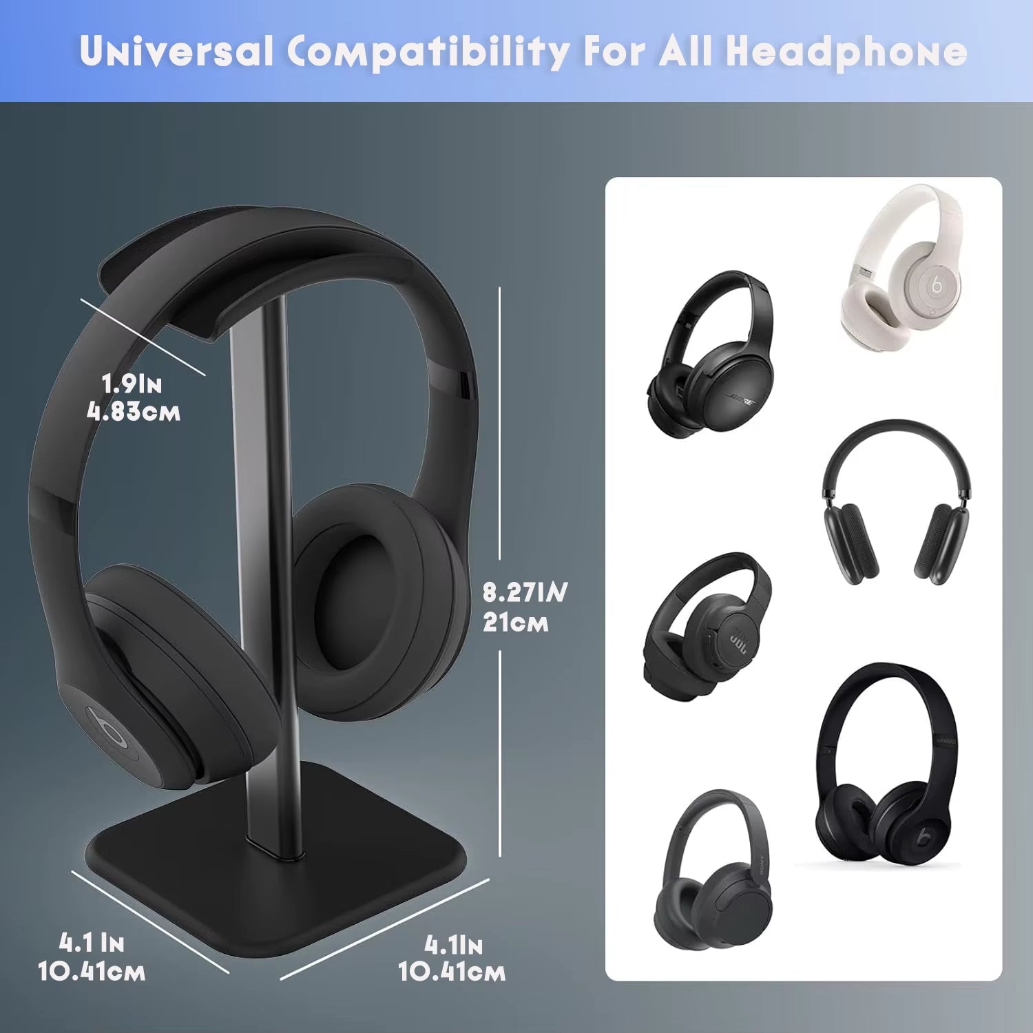 Headphone Stand, Desktop Headset Holder - Desk Earphone Stand, for All Headsets Such as Airpods Max, Hyperx Gaming Headphones
