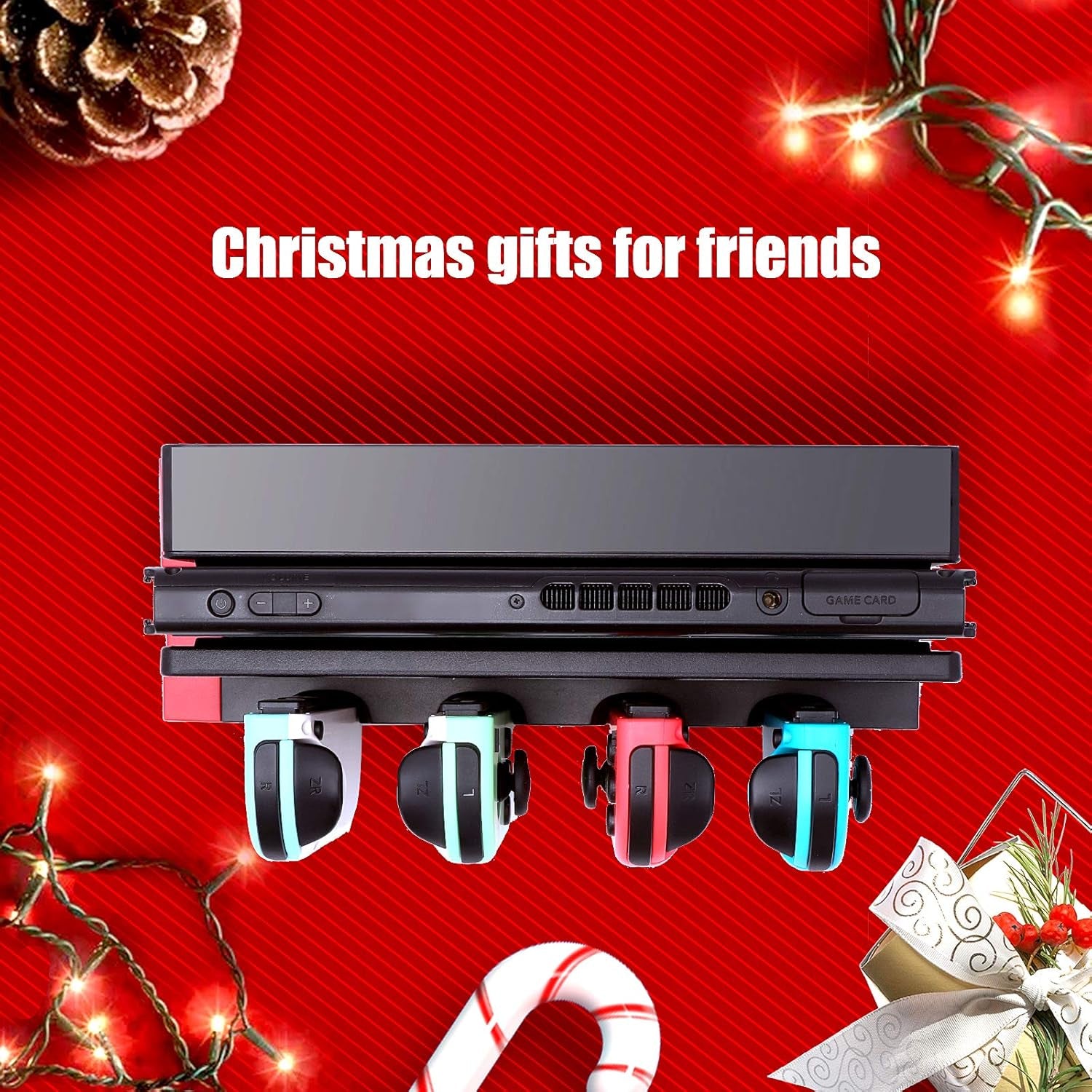 Switch Controller Charger Dock Station, Charger for 4 Joy-Cons with 4 Joy Con Charging Slots, 2 USB 2.0 Plugs and Charging Indicator