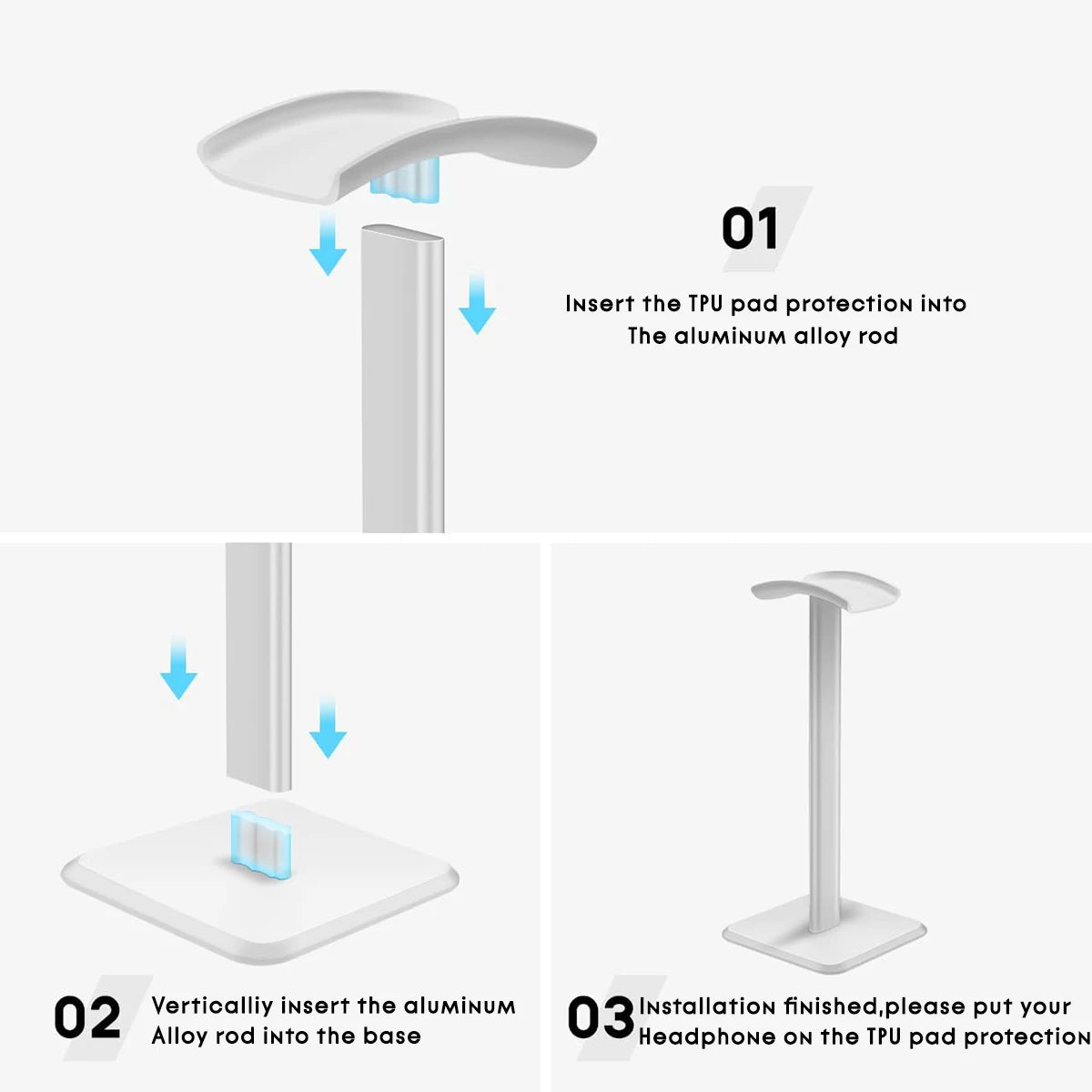 Headphone Stand, Desktop Headset Holder - Desk Earphone Stand, for All Headsets Such as Airpods Max, Hyperx Gaming Headphones