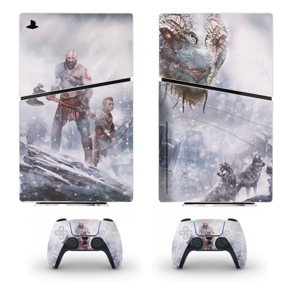 God of War Game PS5 Slim Disc Skin Sticker Decal Cover for Console and 2 Controllers New PS5 Slim Disk Skin Vinyl