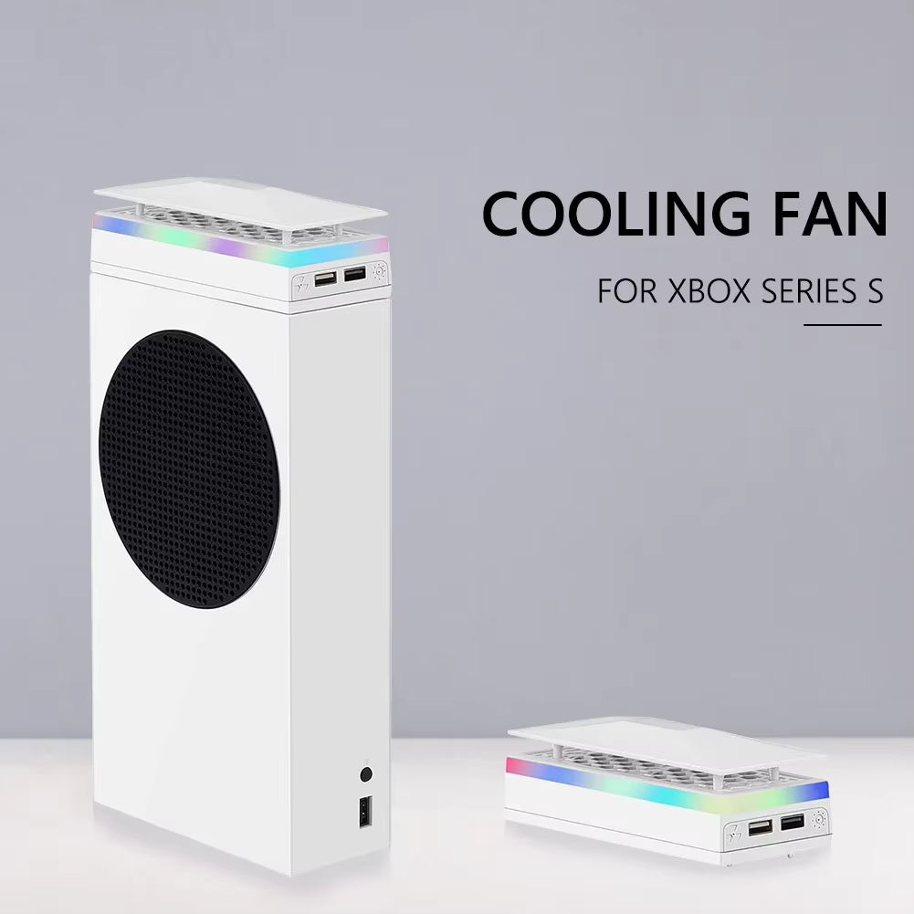 Game Console Cooling Fan Cooler for Xbox Series S Console Accessory Top Dust Proof Cover3 Gears Heat Dissipation RGB Fan Cooler