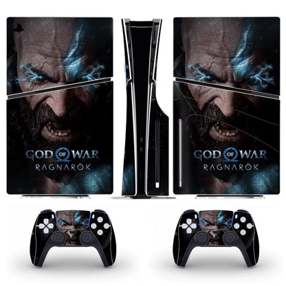 God of War Game PS5 Slim Disc Skin Sticker Decal Cover for Console and 2 Controllers New PS5 Slim Disk Skin Vinyl